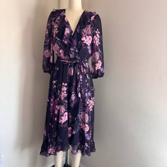 Gabby Skye Dresses & Skirts - Gabby Skye Dark Floral Wrap Maxi Dress